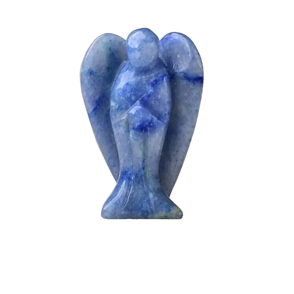 New! Natural Carved Angel in Blue Aventurine Balance Stone